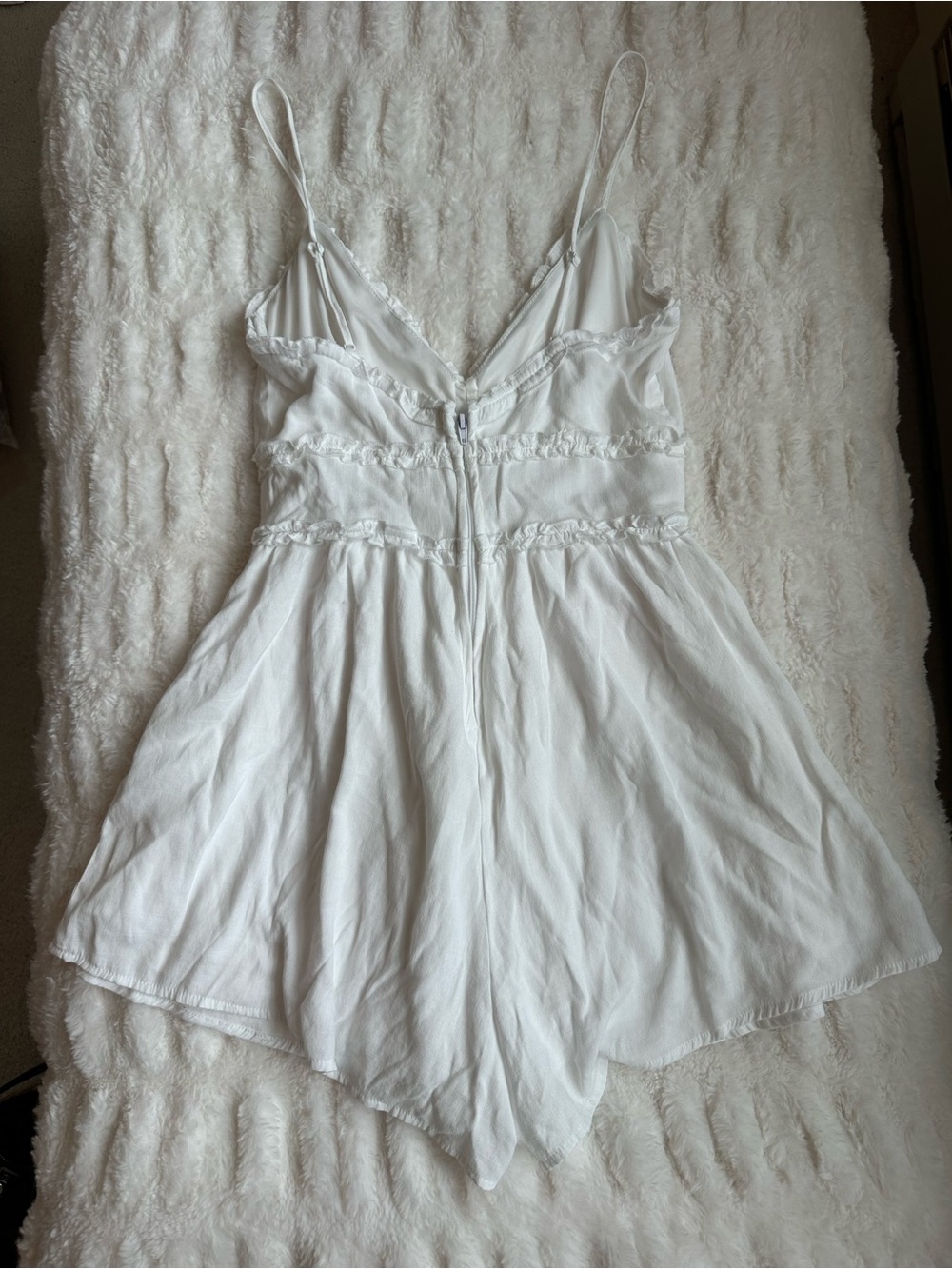 Boutique White Lace-Trim Romper Size S - Picture 6 of 7